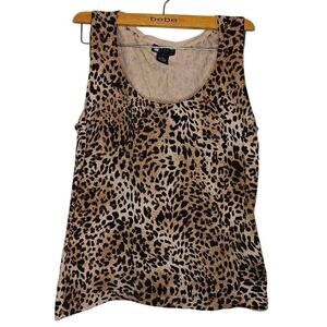 Carole Little Silk Leopard Print Top